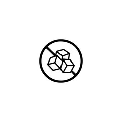 No Sugar icon flat vector design. 