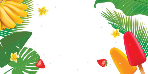 Hello Summer Vector Background Template Design