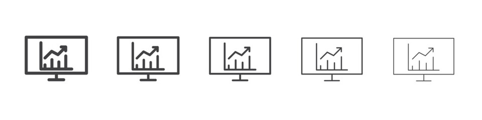 data analysis icon Line graphics illustration symbol