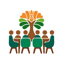 Meeting conference team collaboration discussion teamwork strategy brainstorming tree growth concept