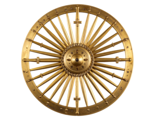 Flat Lay of Vintage Monstrance with Stylized Sunburst Pattern, isolated on a transparent background