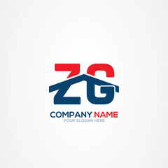 ZG or GZ Creative Modern Letters Logo Design Element