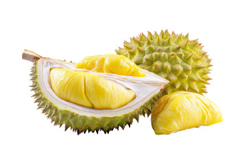 Delicious durian fruit  isolated on white background