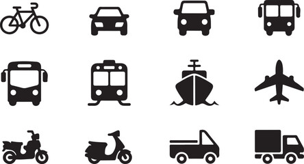 Ship, Boat, and Ferry Transport Icons Collection

