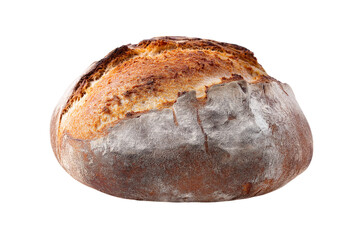  rustic sourdough bread loaf  isolated on white background