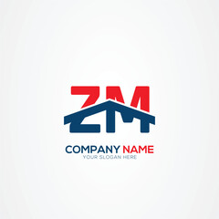 ZM or MZ Creative Modern Letters Logo Design Element