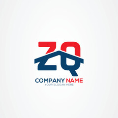 ZQ or QZ Creative Modern Letters Logo Design Element