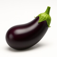 Eggplant isolated on white background — a clean and vibrant visual ideal for food education, healthy lifestyle branding, eco campaigns, and themed promotions like World Food Day and Earth Day