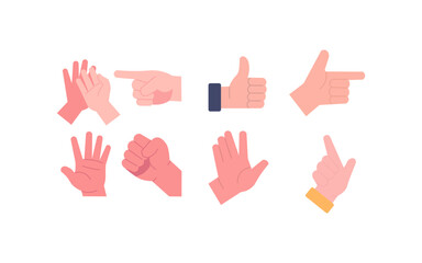 Hand Gesture Icon Set Illustration