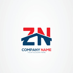 ZN or NZ Creative Modern Letters Logo Design Element