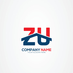 ZU or UZ Creative Modern Letters Logo Design Element