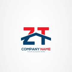 ZT or TZ Creative Modern Letters Logo Design Element