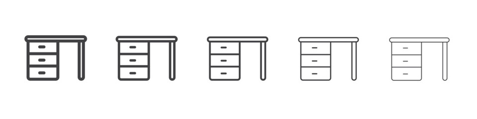 desk icon Line graphics illustration symbol