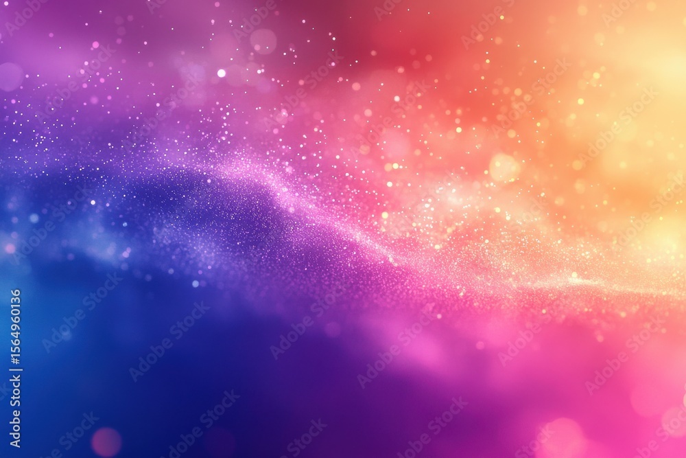 Poster vivid gradient colorful background with sparkling light particles and gradient hues