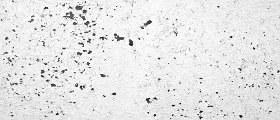 Wall black white paint splashes as abstract texture background for banner template page. covered with various textures rough worn look. Chaos and disorder scene