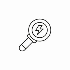 magnifying glass electricity icon sign vector