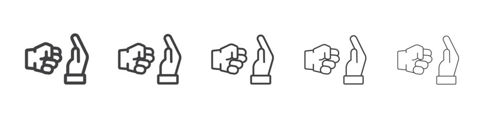 Domestic violence icon Line graphics illustration symbol