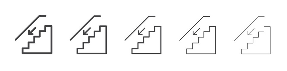 Downstairs icon Line graphics illustration symbol