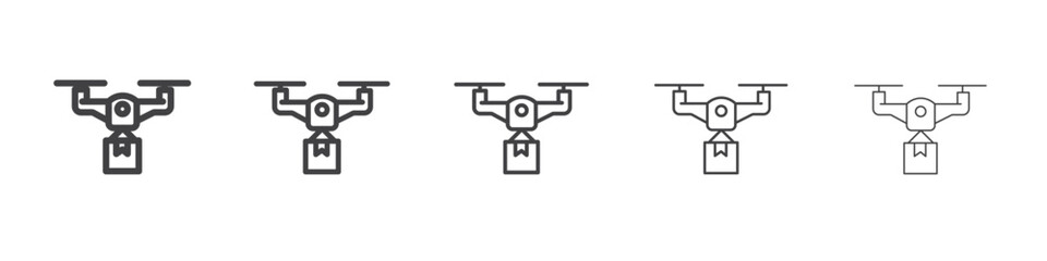 drone delivery icon Line graphics illustration symbol