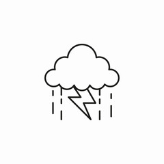 stormy weather lightning icon sign vector