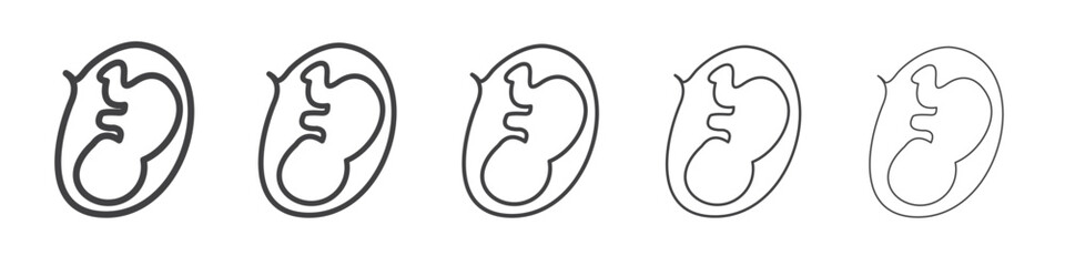 Embryo Child icon Line graphics illustration symbol