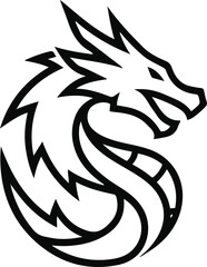 Dragon Logo Design for Promeai on White Background – Minimalist Vector Emblem