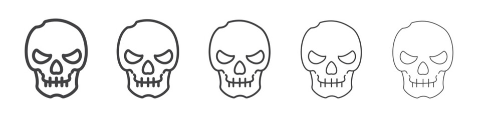 Evil skull icon Line graphics illustration symbol