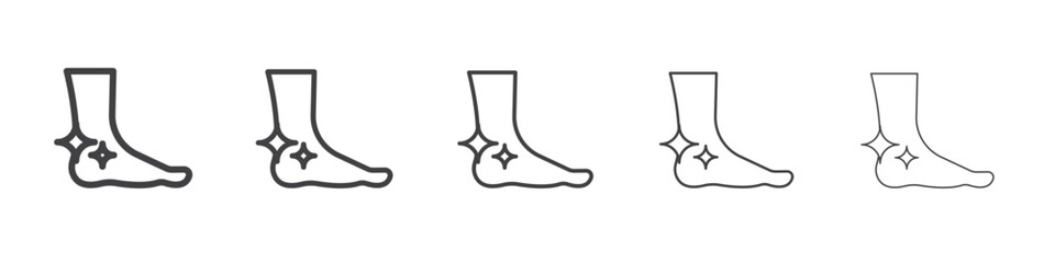 Foot care icon Line graphics illustration symbol