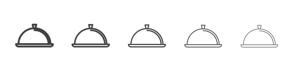 Food Tray and Cover icon Line graphics illustration symbol