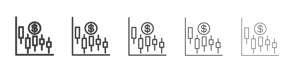 Forex stock market icon Line graphics illustration symbol