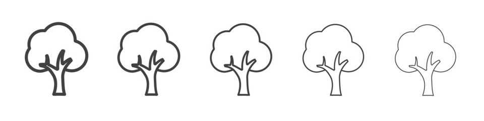 Forest and park trees icon Line graphics illustration symbol