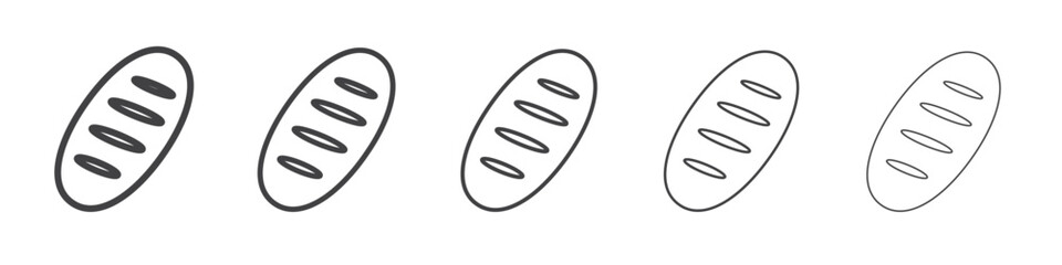 French bread icon Line graphics illustration symbol