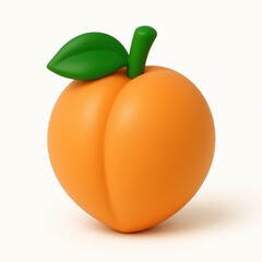 3D toy peach isolated on white background — a playful and vibrant visual perfect for food education, children’s products, eco branding, and themed campaigns like World Food Day and Earth Day
