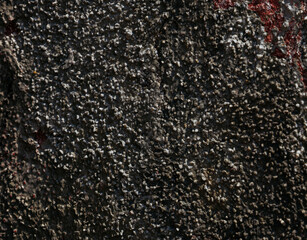 Close-up of rough blackened lava rock surface
