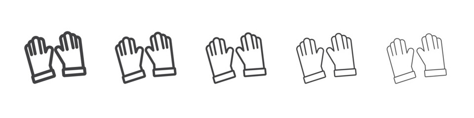 Fototapeta premium Garden gloves icon Line graphics illustration symbol