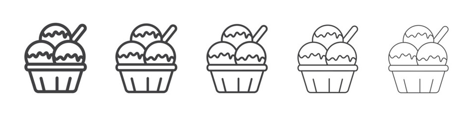 Gelato ice cream icon Line graphics illustration symbol