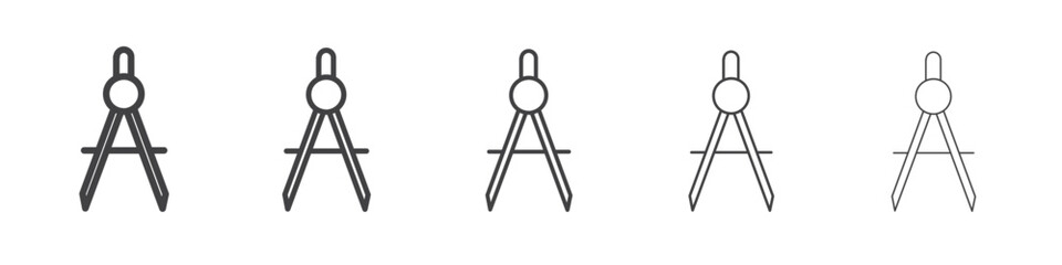 geometric compass icon Line graphics illustration symbol © Panini