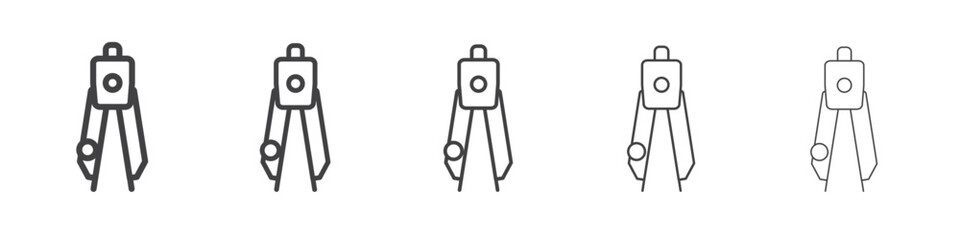 geometric compass icon Line graphics illustration symbol