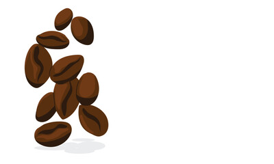 Coffee Beans Falling on Left Side Background – Minimal Design
