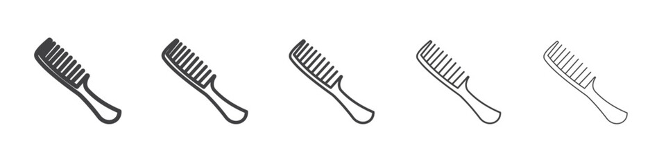 Hair comb icon Line graphics illustration symbol