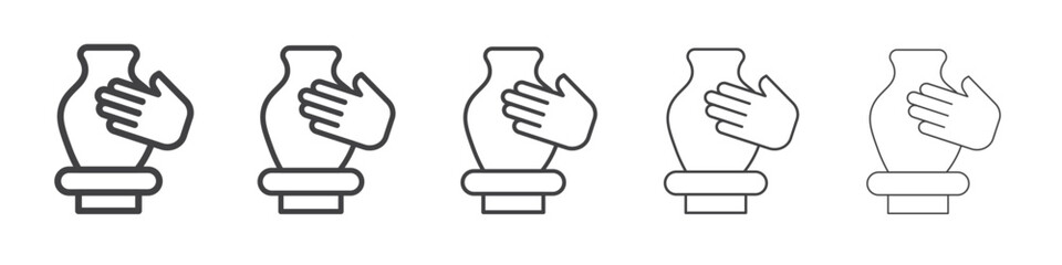Handmade pottery icon Line graphics illustration symbol
