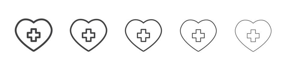 Heart plus icon Line graphics illustration symbol