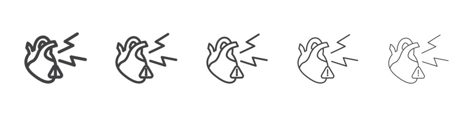 Heart attack icon Line graphics illustration symbol