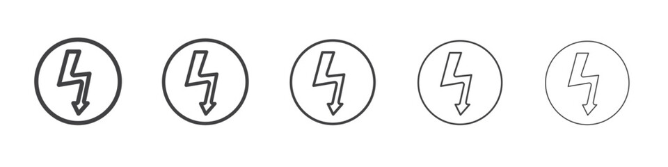 High voltage icon Line graphics illustration symbol