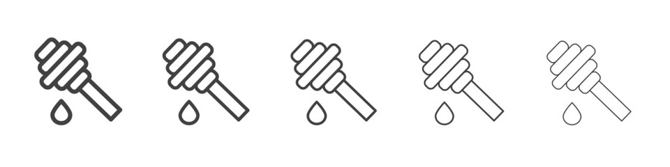 honey dipper icon Line graphics illustration symbol