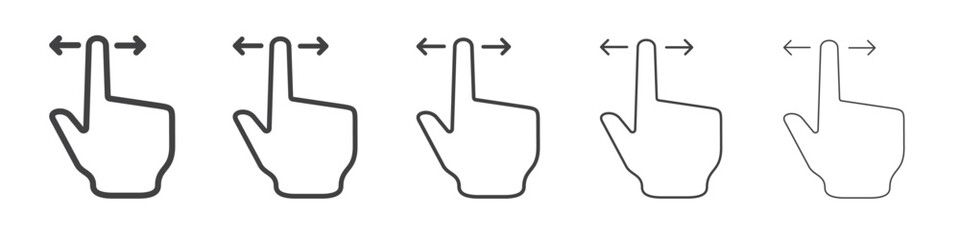 Horizontal swipe Flick Icon Line graphics illustration symbol