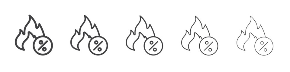 Hot deal icon Line graphics illustration symbol