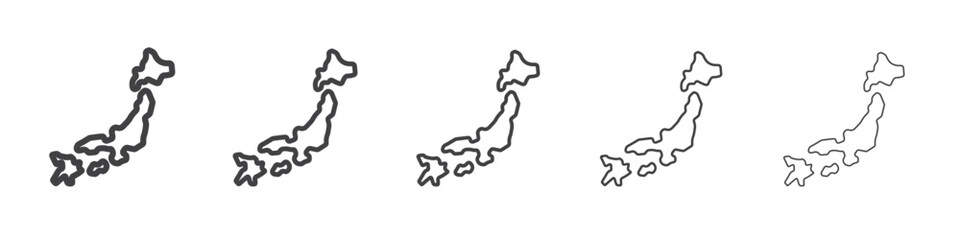 Japan map icon Line graphics illustration symbol