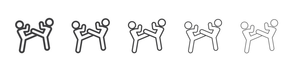 karate icon Line graphics illustration symbol