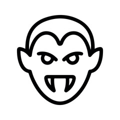 Fototapeta premium Black Line Art Vampire Face Halloween Icon vector